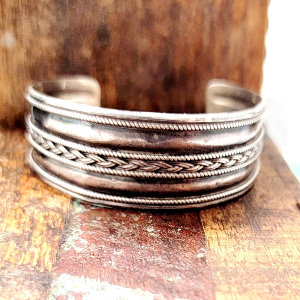 WIDE CUFF BRACELET 925 STERLING SILVER